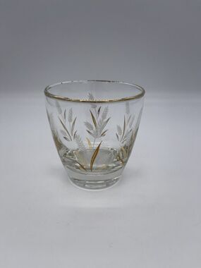 Vintage Libbey Glass Wheat Spray Pattern Lowball Glass